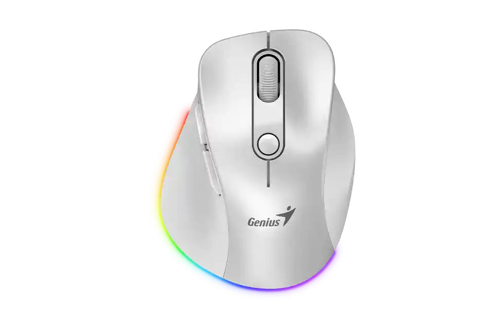 Mouse Genius Inalámbrico Bluetooth Recargable Mini Ergo 9000s Pro Blanco