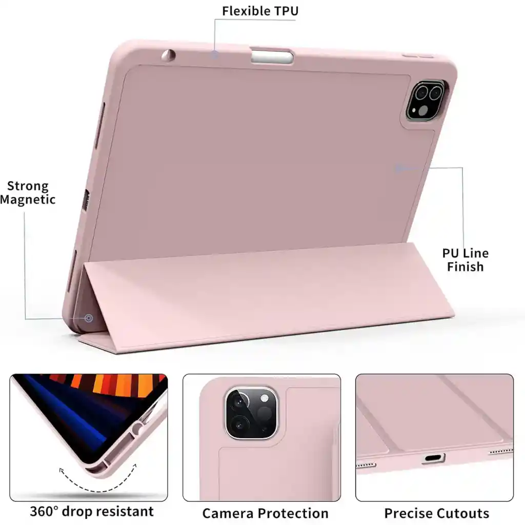 Estuche Smart Case Con Espacio Lápiz Para Ipad Pro 11 2024