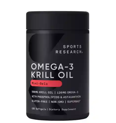 Sports Research Omega 3 Aceite De Krill, 120 Softgels
