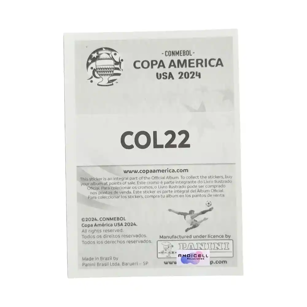 Lámina Luis Díaz Col22 Panini Copa América 2024