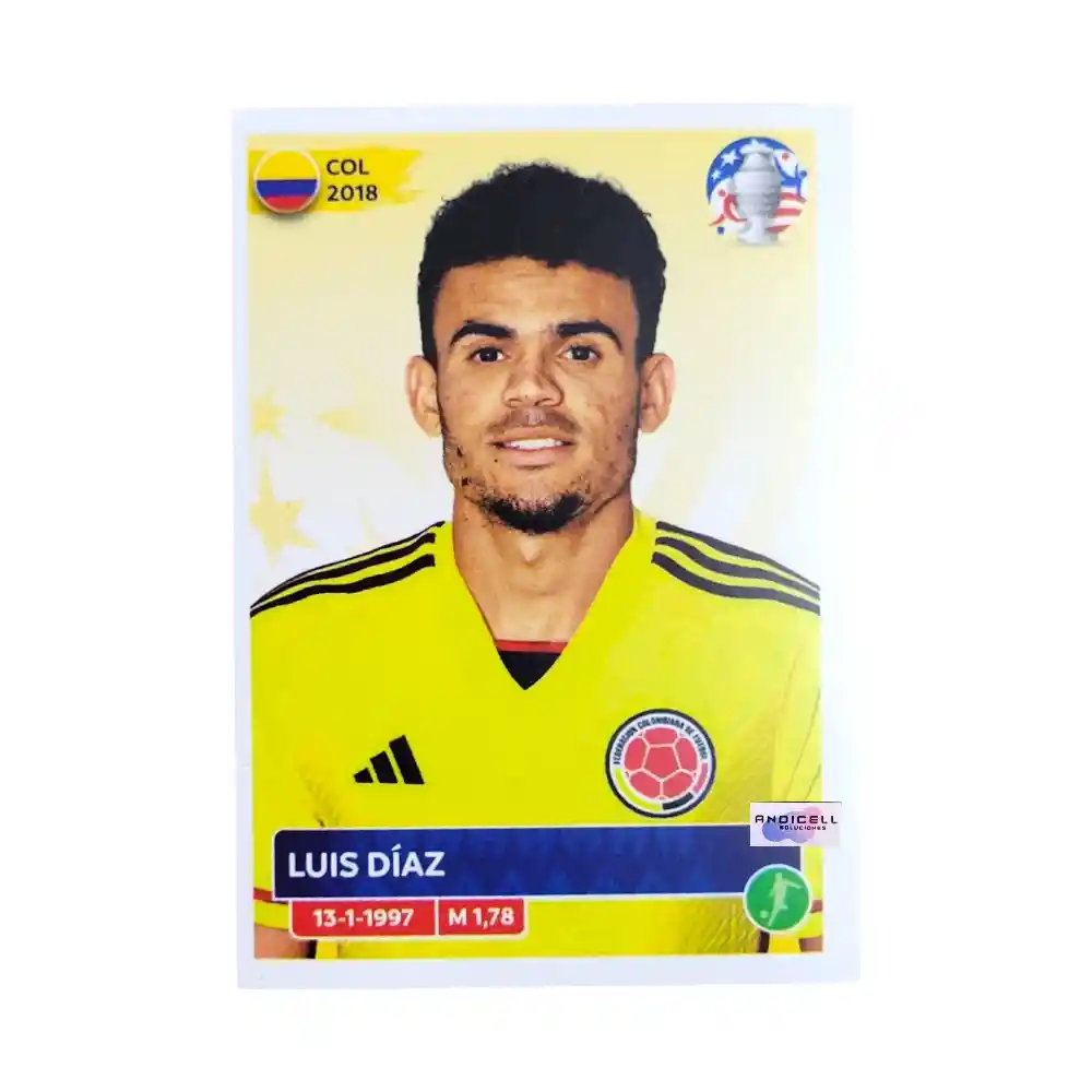 Lámina Luis Díaz Col22 Panini Copa América 2024