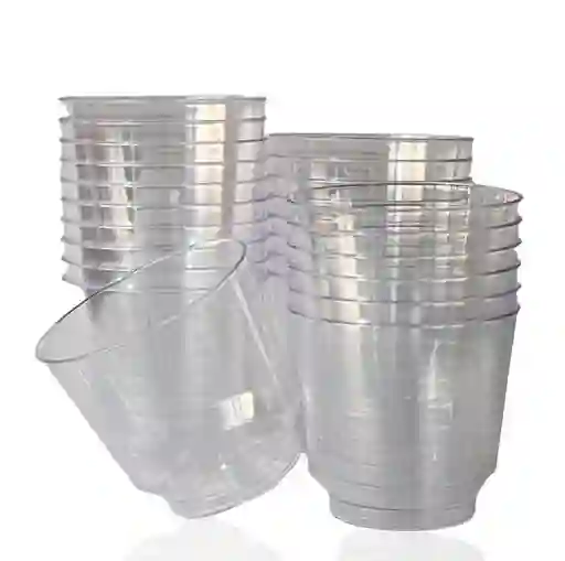 Vaso Whiskero Trasparente Desechable X 20 Unidades