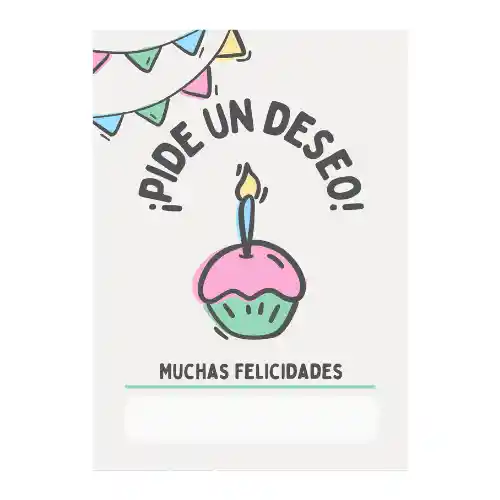 Tarjeta Cumpleaños Pide Un Deseo Con Sobre Para Escribir Tipo Esquela