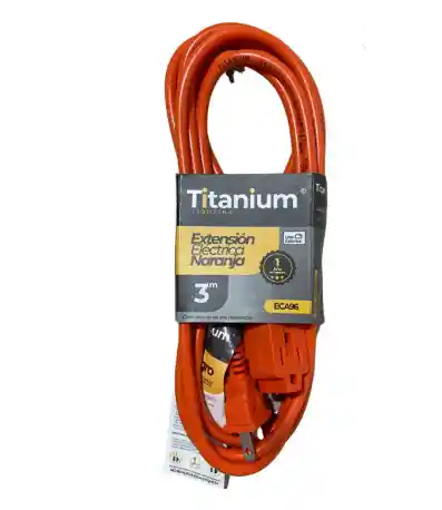 Extension Electrica Naranja 3 Salidas 10mtr Titanium