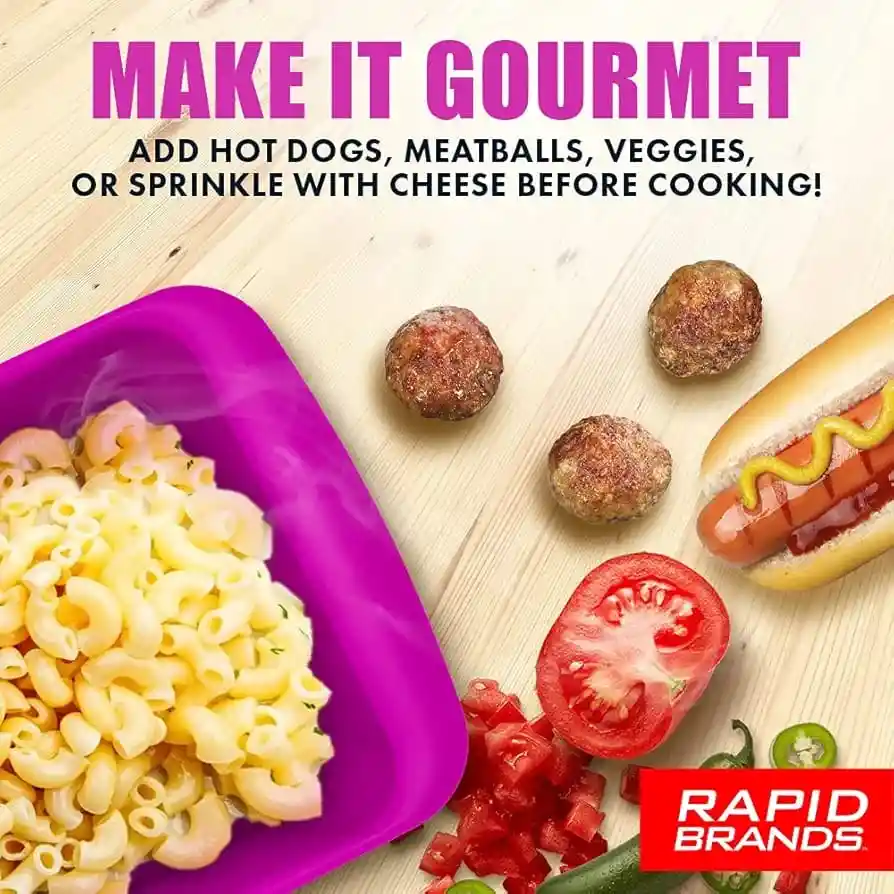 Recipiente Para Microondas Rapid Mac Cooker Macarrones Con Queso En 5 Minutos, Ideal Para Dormitorio, Cocina Pequeña U Oficina, Sin Bpa, Azul X 1unidad