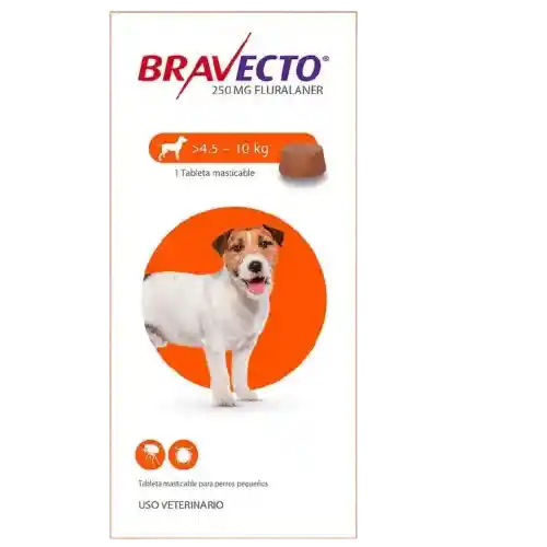 Bravecto 1mes 100mg 4.5 - 10kg (naranja)