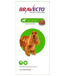 Bravecto 1mes 200mg 10 -20kg (verde)