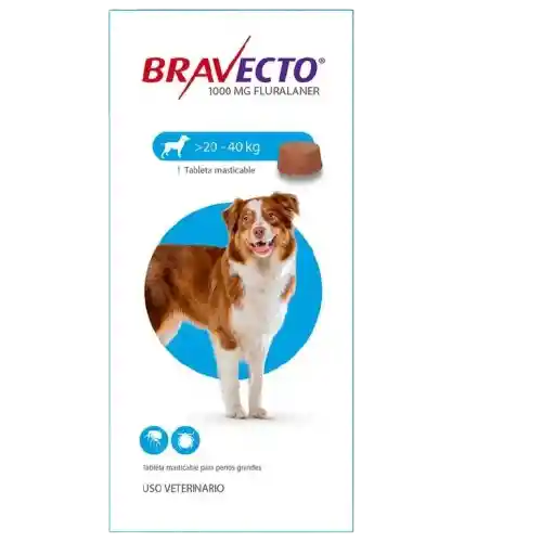 Bravecto 1mes 400mg 20-40kg (azul)