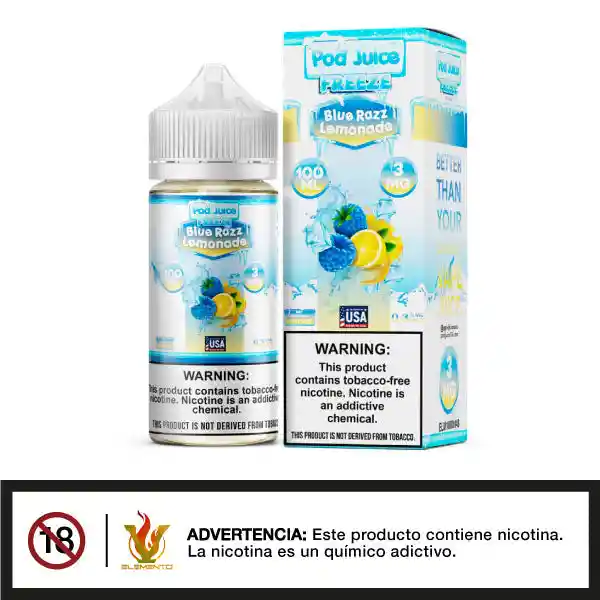 Liquido De Vapeo - Pod Juice - Blue Razz Lemonade Freeze Tfn 100ml - 6mg