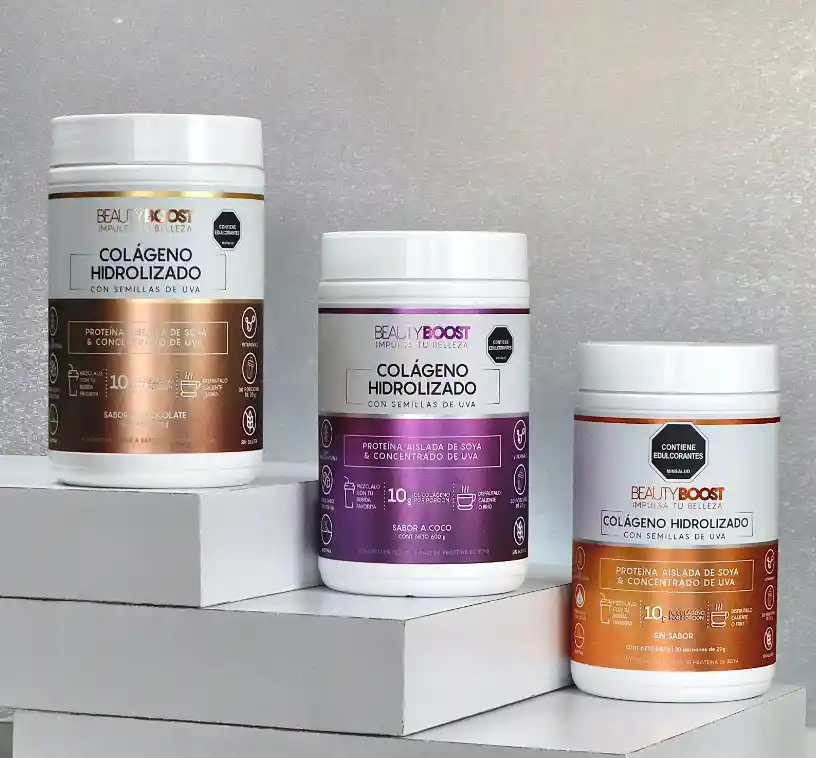 Kit X 3 Colágenos Hidrolizados Sabor Coco + Sin Sabor + Chocolate