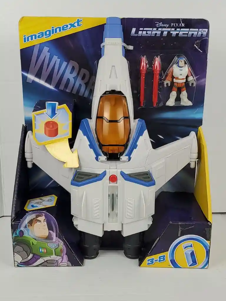 Disney And Pixar Lightyear, Imaginext Lights Sounds Xl-15 Spaceship With Buzz Lightyear Figure, 4 Pieces