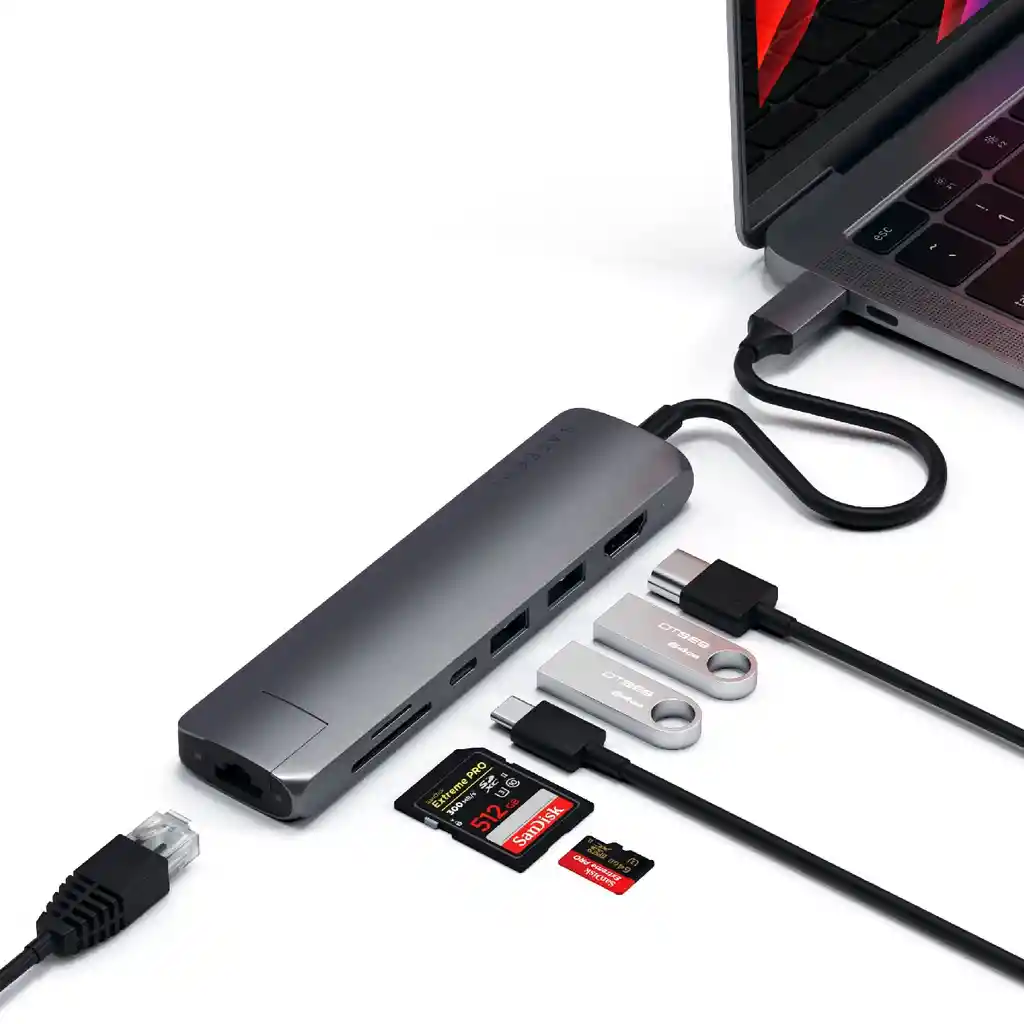 Adaptador Usb-c Slim Multipuerto Con Ethernet Satechi