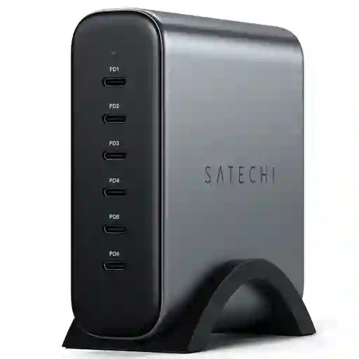 Cargador De Pared Gan De 6 Puertos Usb-c De 200w Satechi