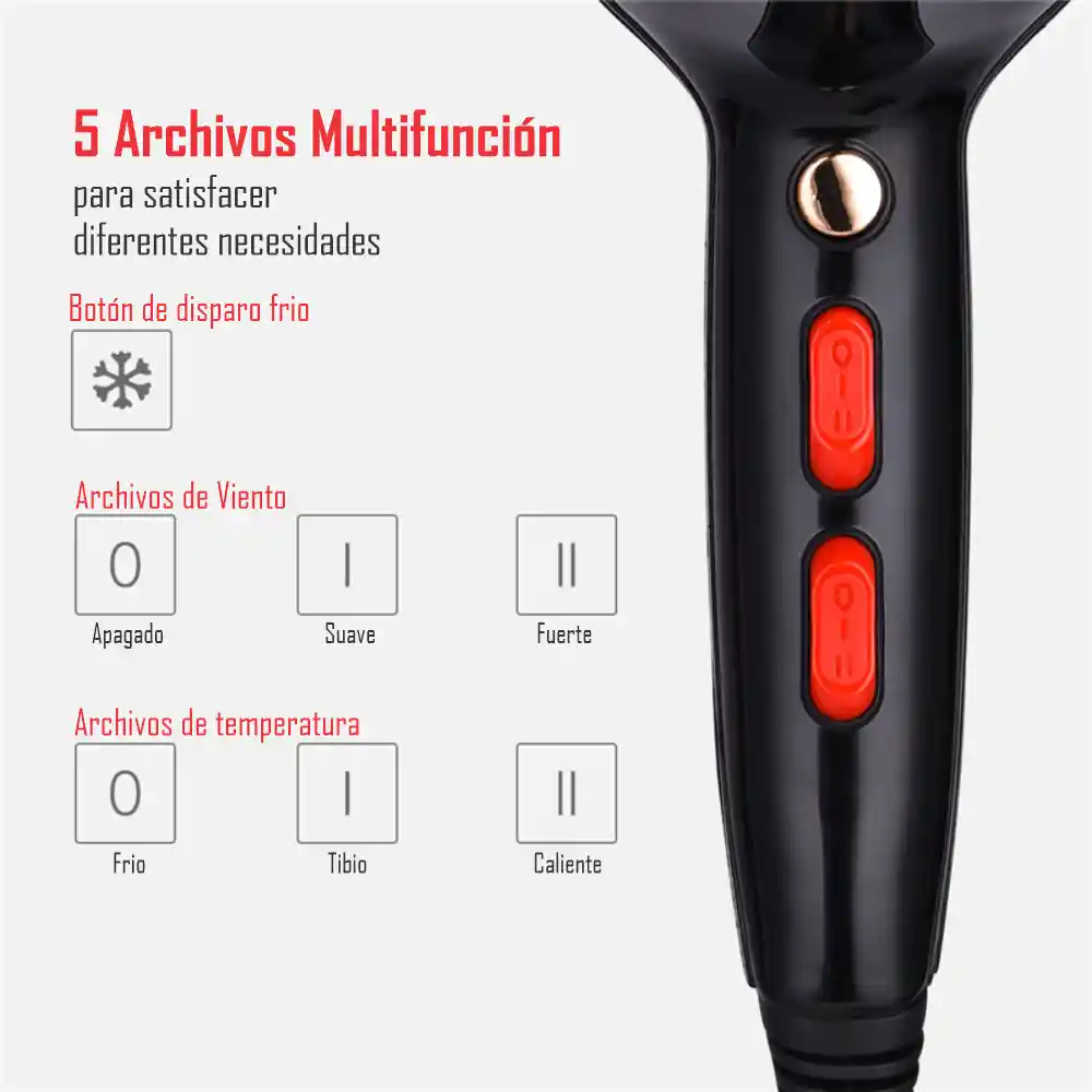 Secador De Pelo Profesional Max Power 6000w Bopai Bp-8400
