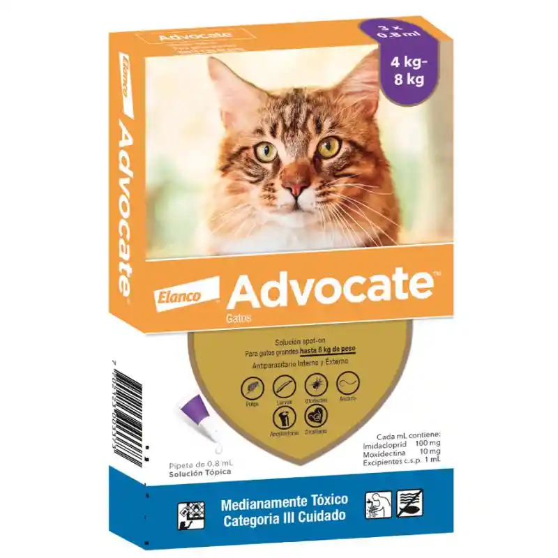 Advocate - Pipeta Solución Tópica Gatos Hasta 8 Kg