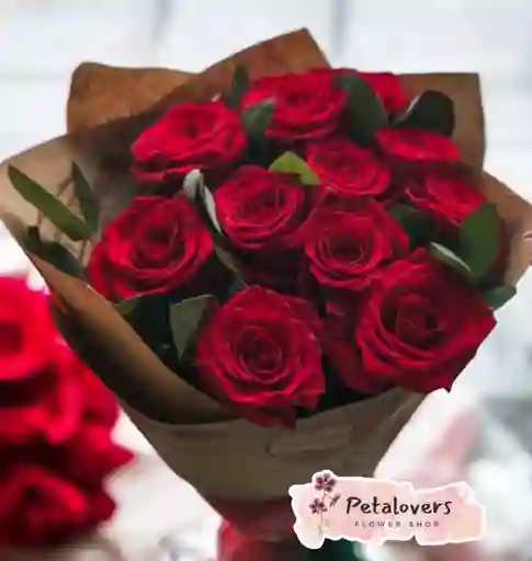 Flores Rosas Bouquet De 12 Rosas Rojas