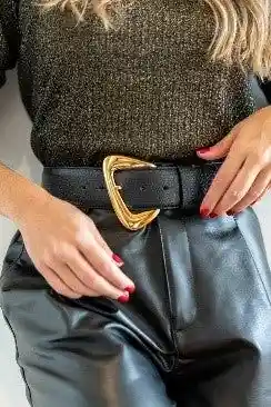 C021 Cinturon Con Hebilla Dorado