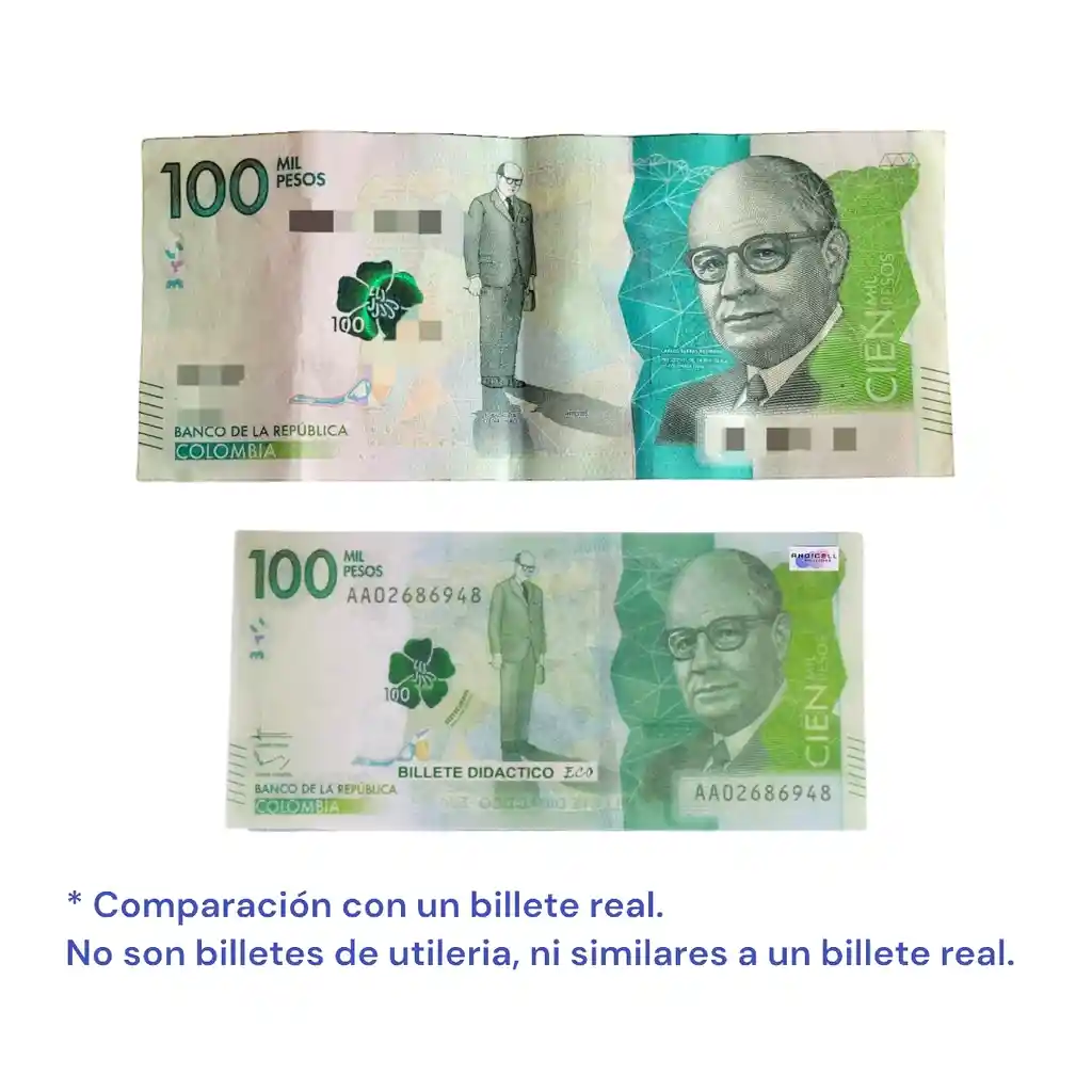 Billetes Didácticos Peso Colombiano Surtidos