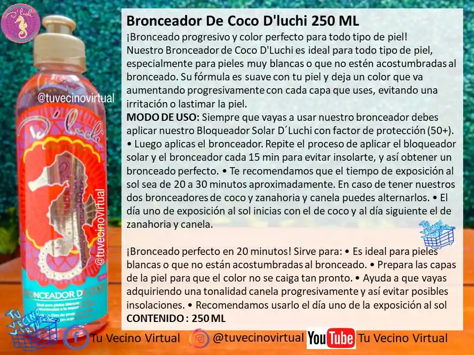 Bronceador De Coco D Luchi