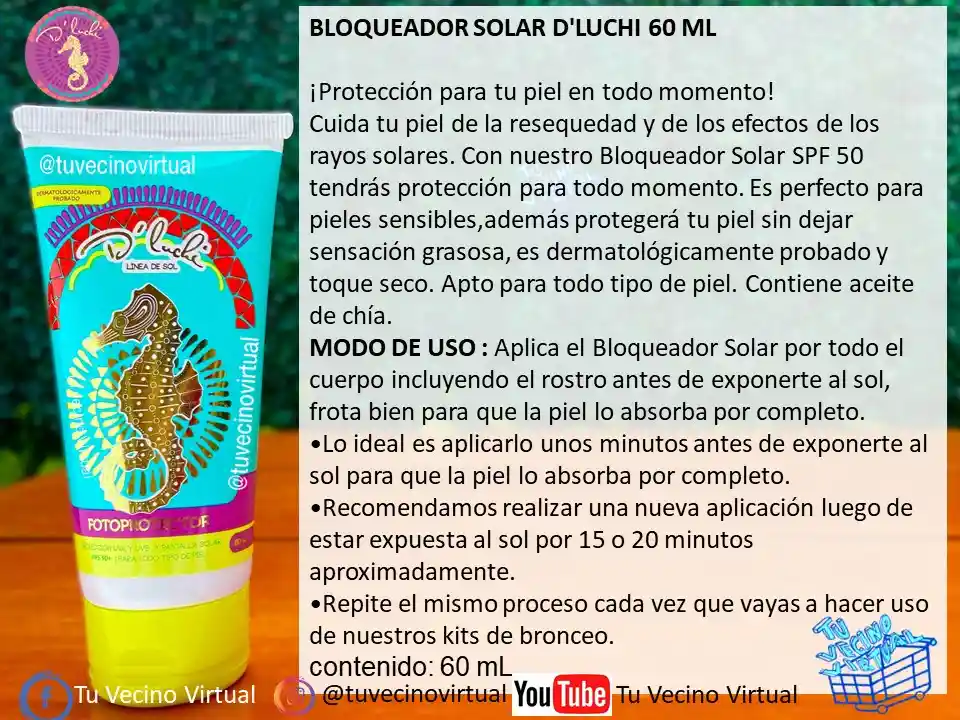 Bloqueador Solar 60 Ml Dluchi