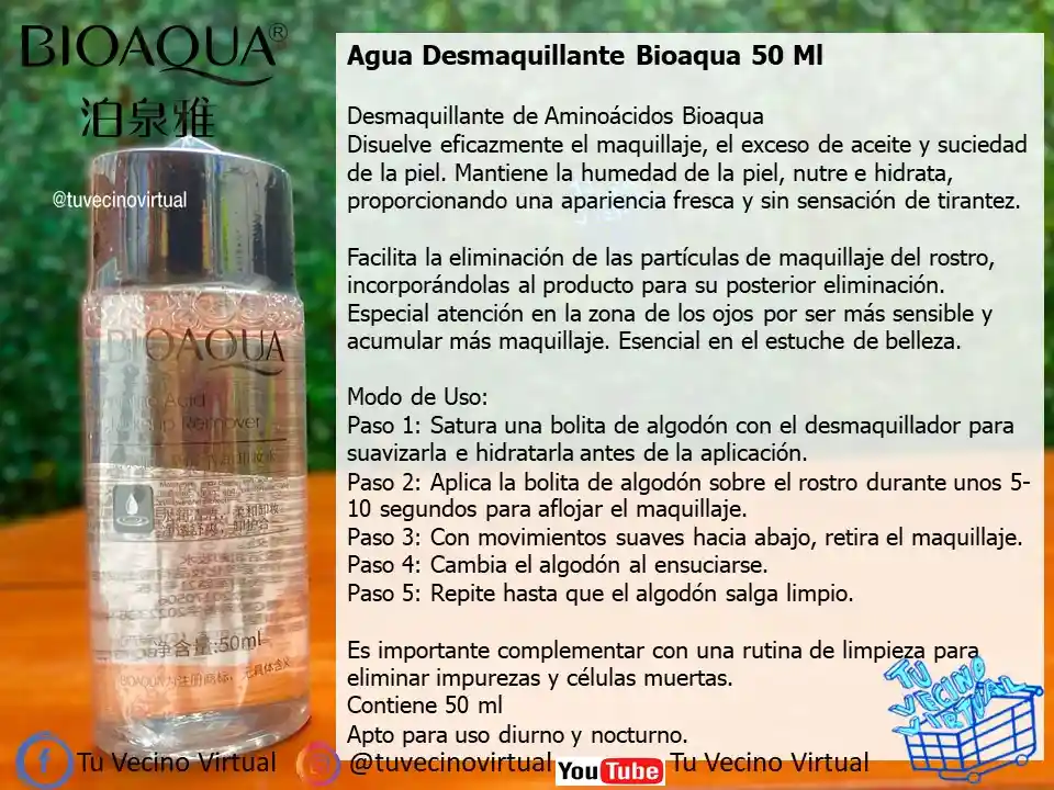 Desmaquillante De Aminoacidos Bioaqua