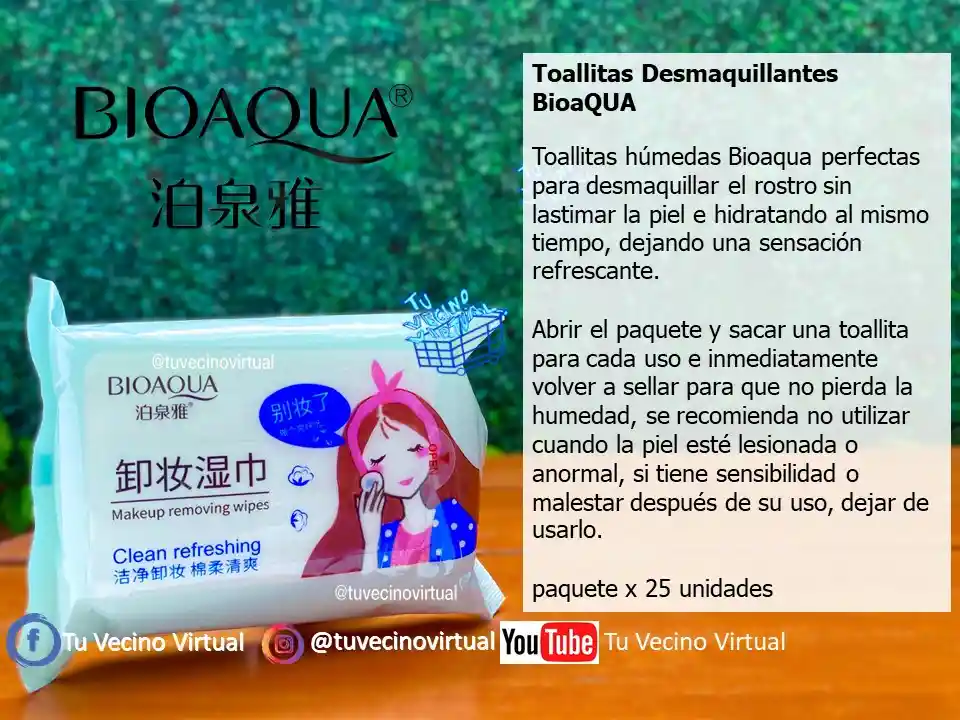 Desmaquillante De Aminoacidos Y Toallitas Desmaquillantes Bioaqua