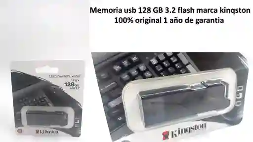 Memoria Usb 128gb Kinqstone 3.2 Flash Original 1 Año De Garantia