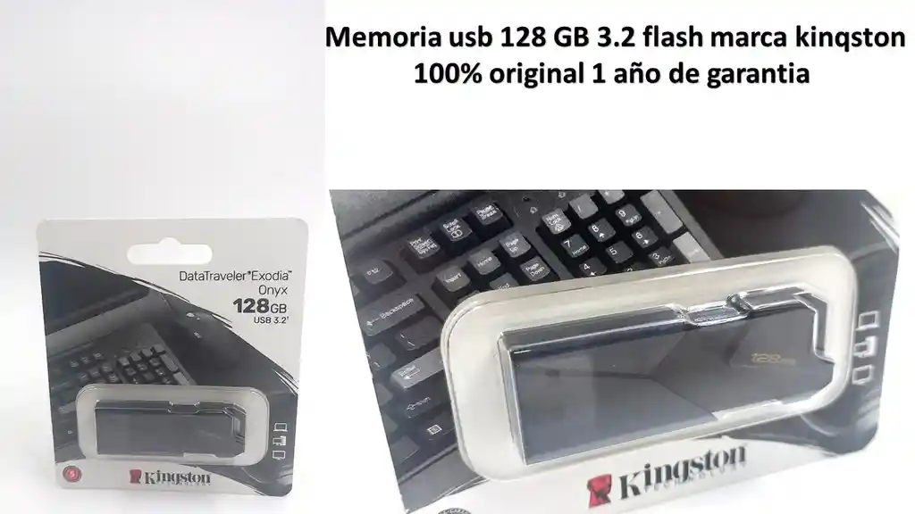 Memoria Usb 128gb Kinqstone 3.2 Flash Original 1 Año De Garantia