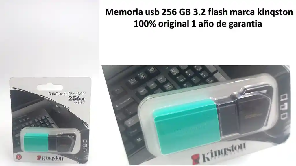 Memoria Usb 256gb Kinqston 3.2 Flash Original 1 Año De Garantia