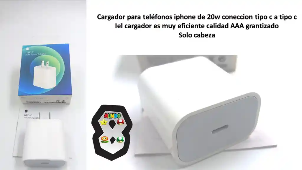 Cargador 20w Tipo C Para Iphone Solo Cabeza Calidad Aaa Garantizado