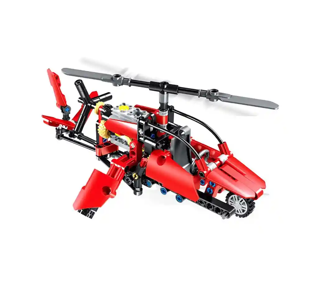 Helicoptero Rojo Figura Armable Armatodo Construccion Niños