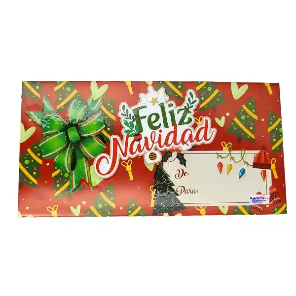 Sobre Lluvia De Sobres Tarjeta Feliz Navidad X 1 Und