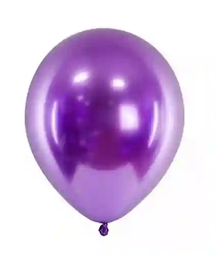 Bomba Globo Morada Espejo Metalizada R12 - 12und