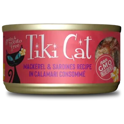 Tiki Cat Grill Lata 80 Gr Caballa Y Sardinas En Sopa De Calamar