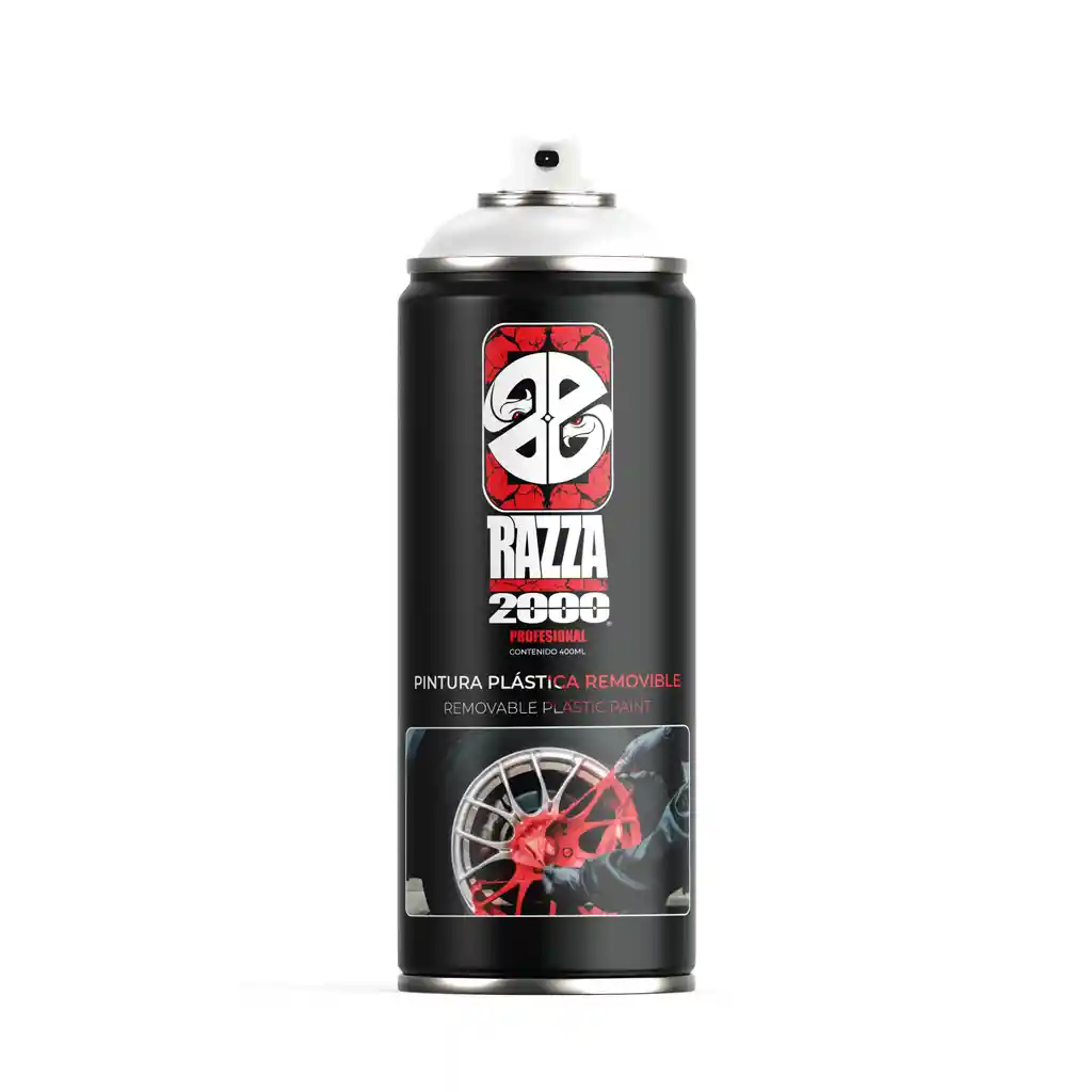 Aerosol Razza 2000 Profesional Pintura Plastica Removible 400 Ml Blanco Mate