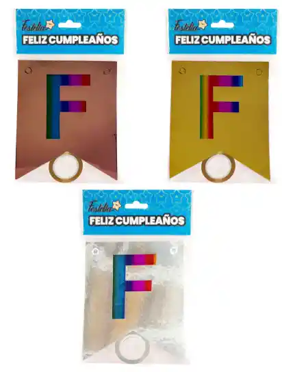 Letrero Banderin De Feliz Cumpleaños Metalizado