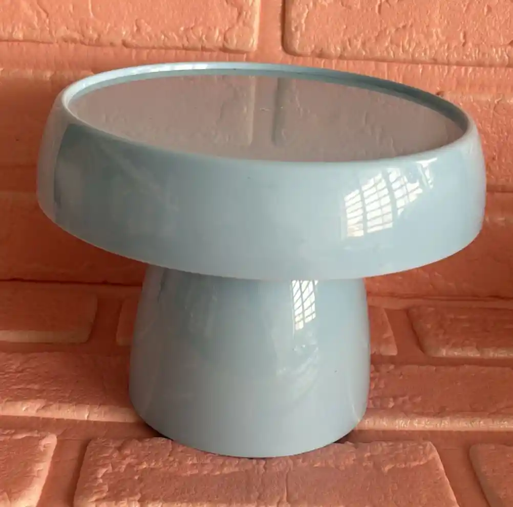 Soporte O Base Para Tortas En Forma De Hongo Azul Claro