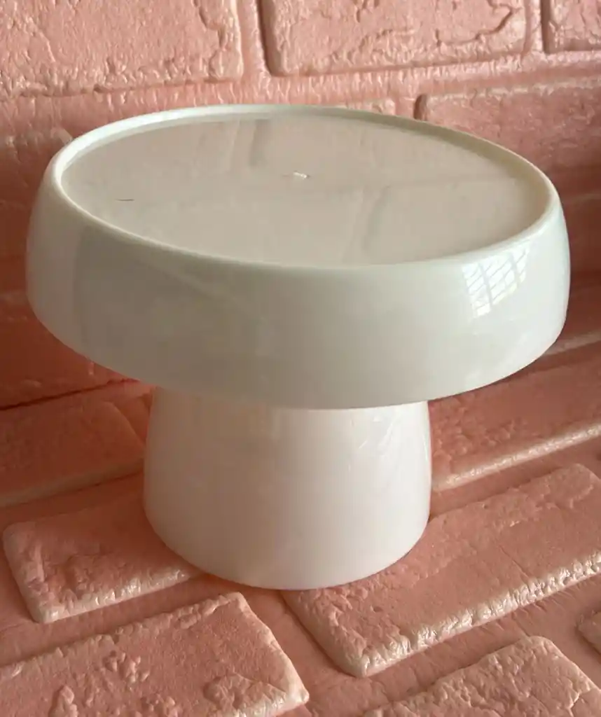 Soporte O Base Para Tortas En Forma De Hongo Blanco