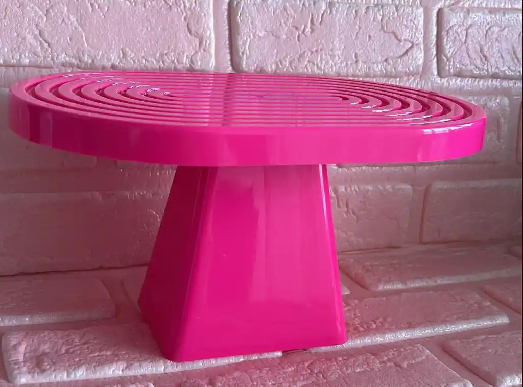 Soporte O Base Para Tortas Ovalada Fucsia Neon