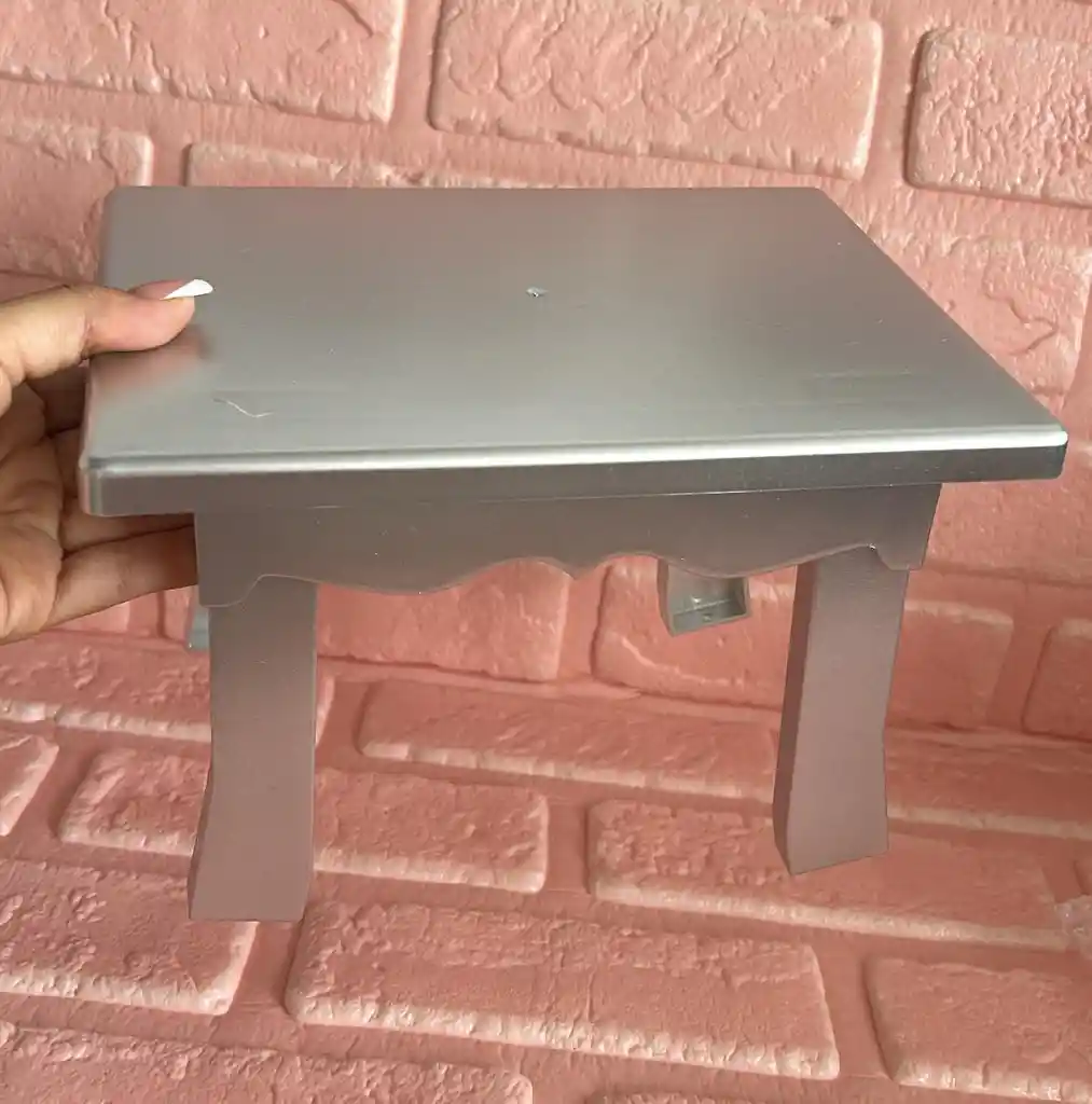 Soporte O Base Para Tortas Cuadrada Mesa Plateada