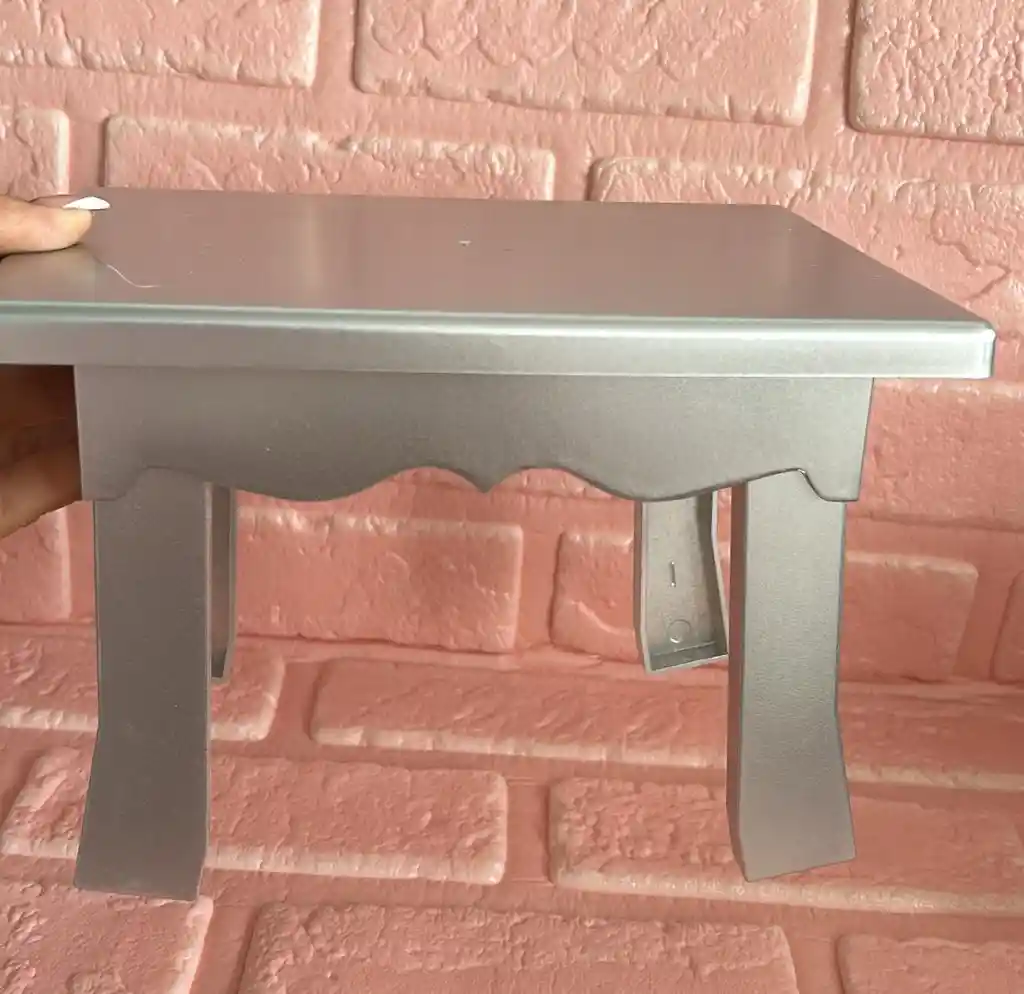 Soporte O Base Para Tortas Cuadrada Mesa Plateada