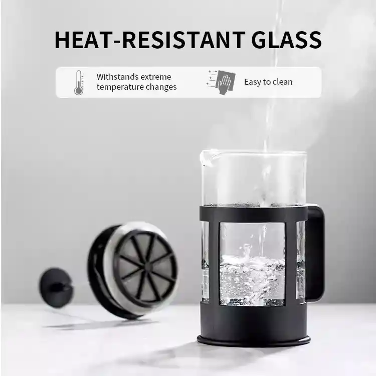 Prensa Francesa Cafe Cafetera Vidrio 350ml Filtro Acero Inox