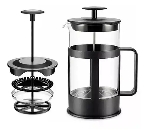 Prensa Francesa Cafe Cafetera Vidrio 350ml Filtro Acero Inox