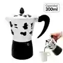 Cafetera Italiana Moka Café Expreso De 300 Ml Diseño Vaca 9 Tazas