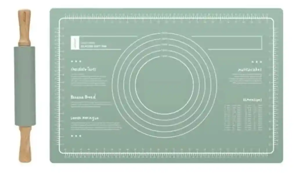 Rodillo Para Amasar Con Tapete En Silicona Cocina