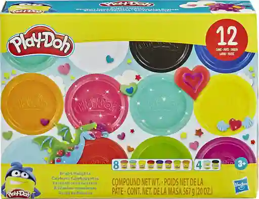 Juego De Set Play-doh De 12 Colores Vibrantes Para Niños