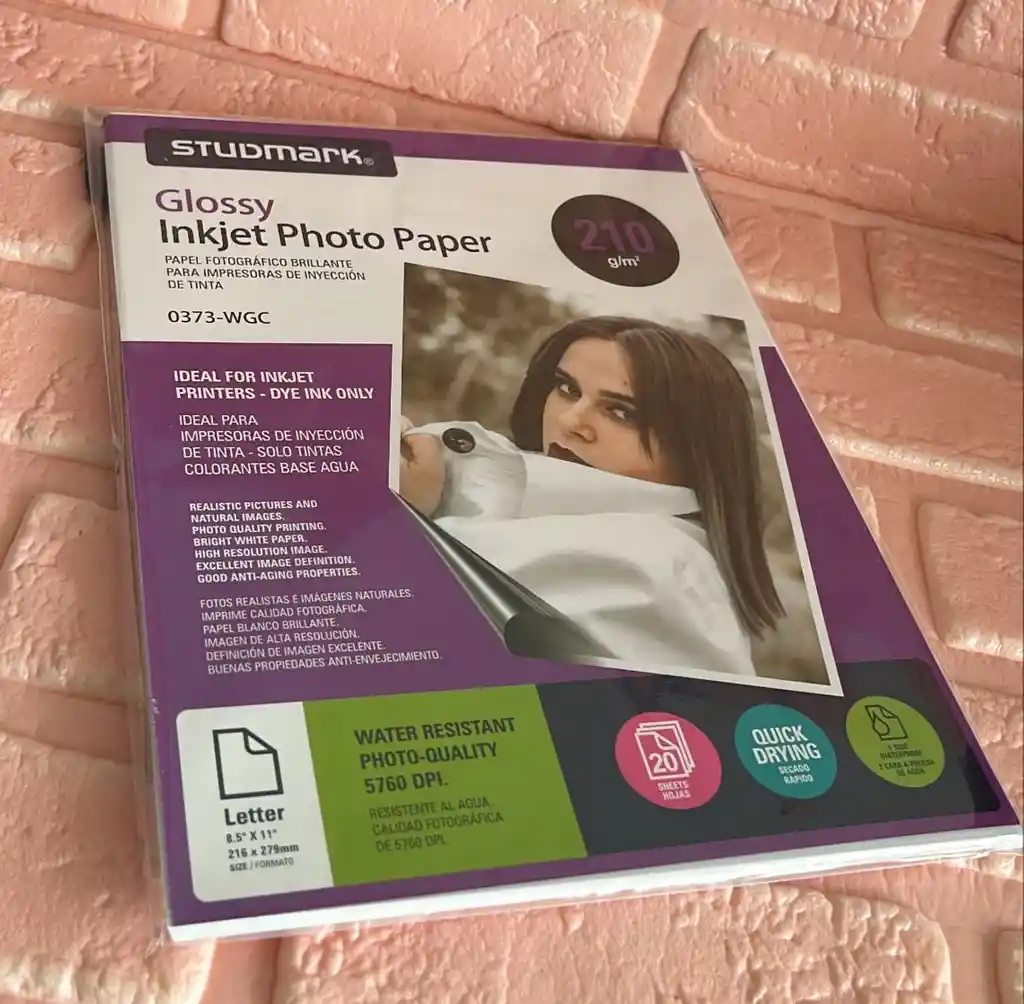 Papel Fotografico Studmark 210 G/m Paquete X20 Hojas