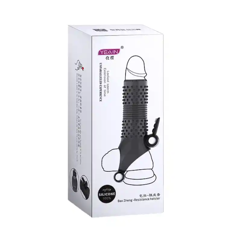 Funda Para Pene Doble Bala Vibradora Y Bloqueo De Esperma