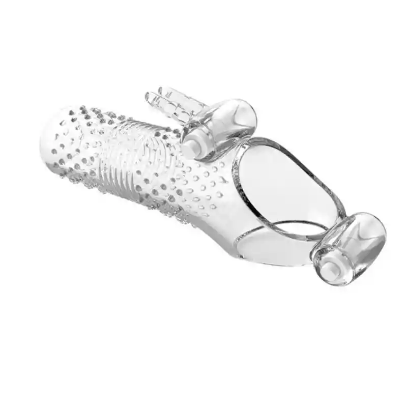 Funda Para Pene Doble Bala Vibradora Y Bloqueo De Esperma