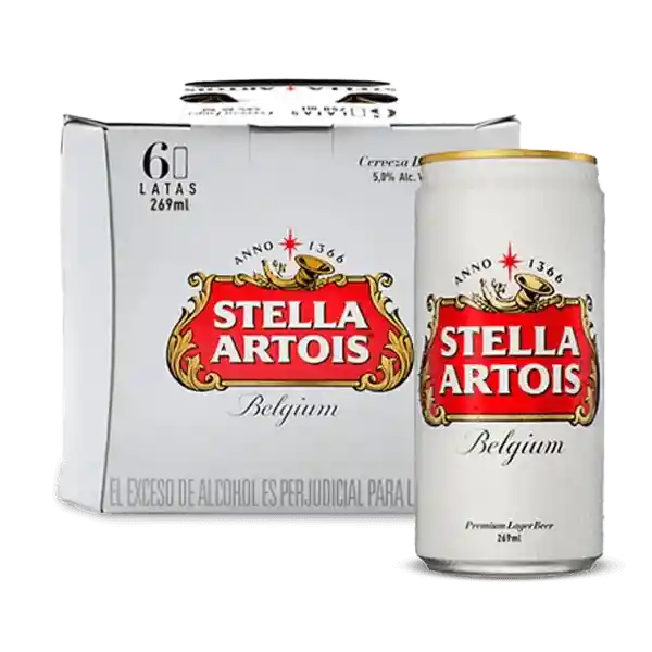 Six Pack Stella Artois Lata 269ml